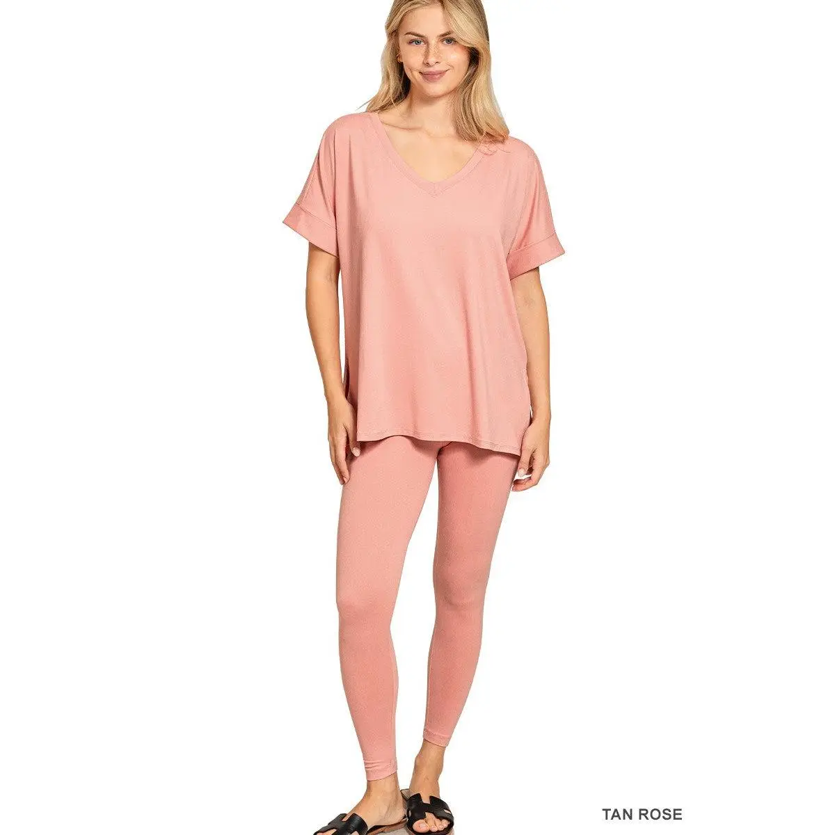 TAN ROSE v-neck