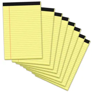 8 Pack Yellow Legal Pads 5x8 Small Note Pads 240 Sheets Perforated Yellow Pads Paper Narrow Ruled Writing Pad 80gsm Premium Thick Paper College Ruled Legal Notepads for Students, Office, Business