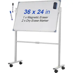 VEVOR Magnetic Glass Whiteboard, Dry Erase Board 36x24, Wall - Mounted Large White Glassboard Frameless, with Marker Tray, an Eraser and 2 Markers, BlackVEVOR Super Brand Day