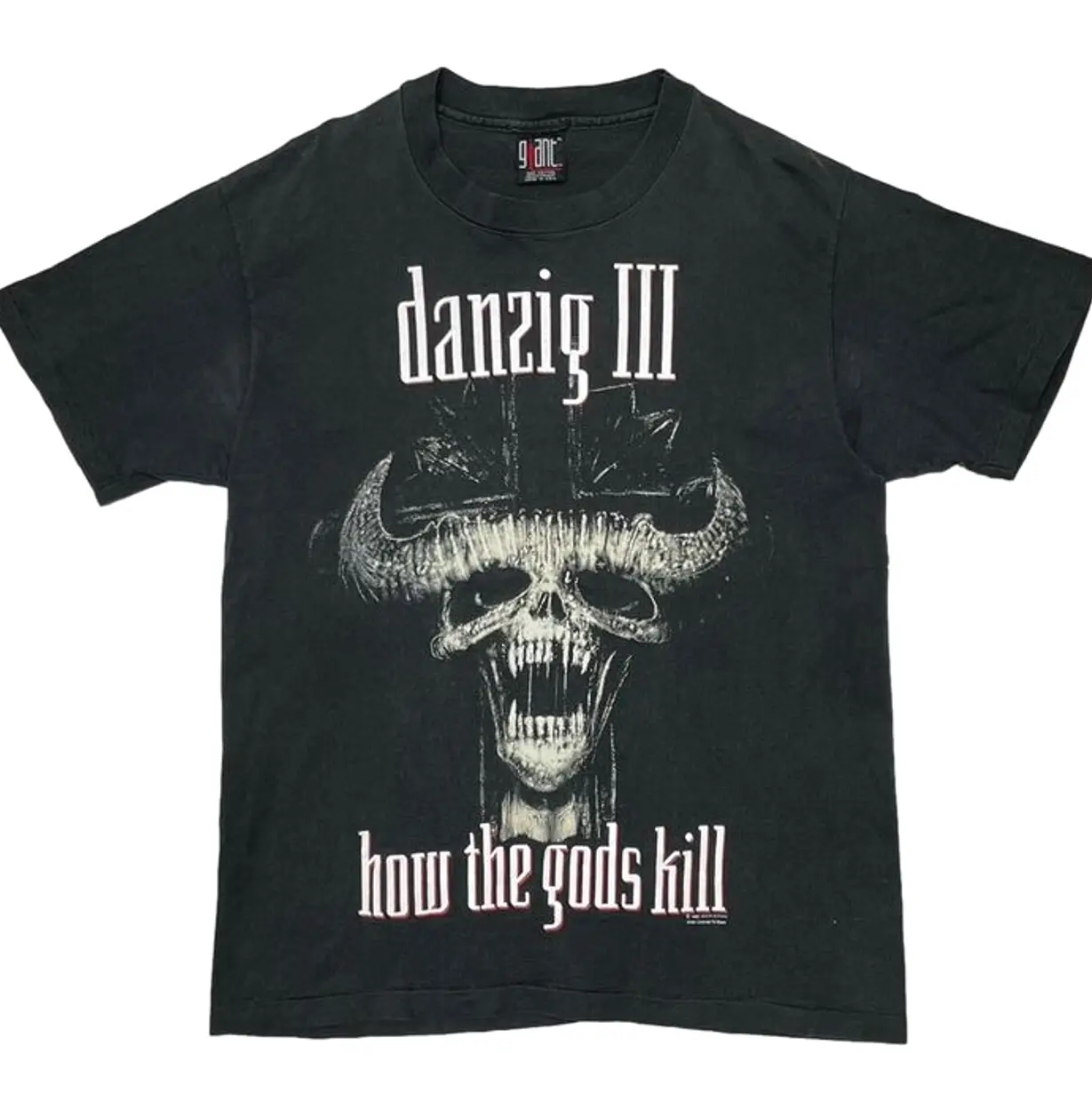 Vintage 90s Danzig III How The Gods Kill Skull Metal Band Graphic T-Shirt Single Stitch