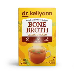 Dr. Kellyann's Bone Broth  - 1 Pack, High Protein, Low Carb, Keto & Paleo Friendly, 16g Protein, 0g Fat, 70 Calories, all Flavors