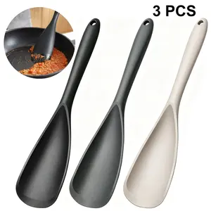 3 PCS Silicone Spatula Set, Silicone Cooking Spatula & Spoon for Nonstick Cookware, Food Grade Rubber Spatula, Turner, Multifunction Spoonula for Baking, Cooking, Serving, Mixing, Stirring, Scoop, Scrape, One-Piece Formed, Sturdy BPA-Free, Dishwasher Safe