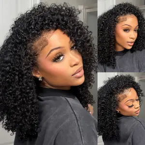 [Wear Go Half Wig] Bling Hair Invisible Hairline Kinky Curly 3 IN 1 Half Wig With Drawstring Seamless Flip Over Gluelesss Human hair Wigs Beginner Friendly #Dealsforyoudays