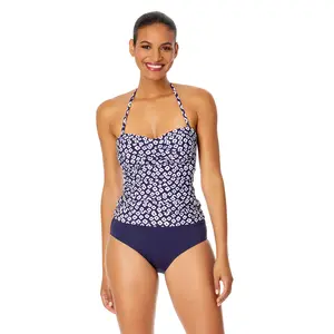 Women's Shibori Geo Twist Front Bandeaukini Swim Top
