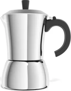 Moka Pot - 9 Cup Stovetop Espresso Maker -  Stainless Steel Italian and Cuban Mocha Coffee Maker