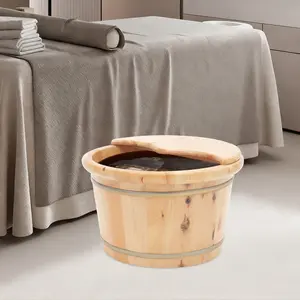 Wood Foot Bath Bucket With Massage Roller For Home Spa Relaxation And Warm Soak home essentials