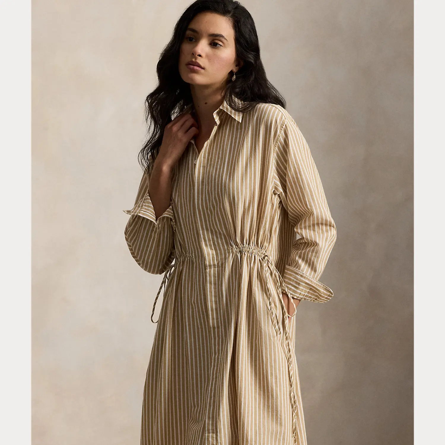 Polo Ralph Lauren - Striped Cotton-Linen Drawcord Shirtdress - TikTok Shop Polo Ralph Lauren - Striped Cotton-Linen Drawcord Shirtdress - TikTok Shop