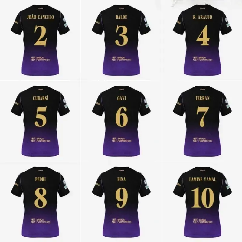 Unisex Soccer Jersey Black and Purple Striped Soccer Mamba Mentality Jersey #11 Raphinha Fan Style Football Shirt 2026/2027 QD
