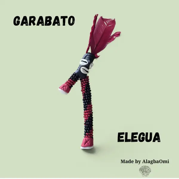 Garabato Orisha Elegua Red and Black 8.5 inches Long Handcrafted by AlagbaOmi