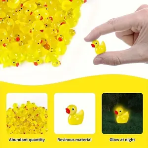 30 Mini Glow-In-The-Dark Ducks Resin Cute Collectible Figurines, Cute Decorative Car and Home Decor, Perfect Party Gift, Birthday Present, Holiday Celebration, Luminous Resin Ducks
