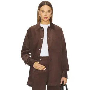 SER.O.YA April Corduroy Shacket in Slate Brown