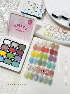 12-Color Donut Delight Patting Gel Set - Sweet Pastel Hues With Whipped Cream Finish, Perfect For Girls' Fun Nail Art & Casual Sweet Looks, Easy Apply & Long-Lasting