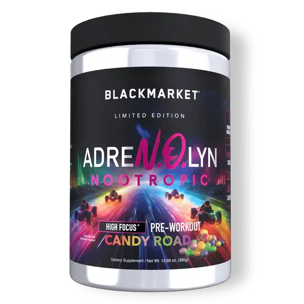 Blackmarket Labs ADREN.O.LYN Nootropic High Focus Pre Workout 25 Servings 8000mg Pump with 350 mg Caffeine & 7 Nootropic Ingredients for Performance