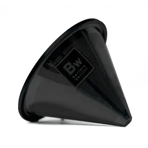 Barista Warrior Reusable Pour-Over Coffee Filter for Chemex & Hario V60 Black Titanium-Coated Stainless Steel Mesh Dual Filter Eco-Friendly