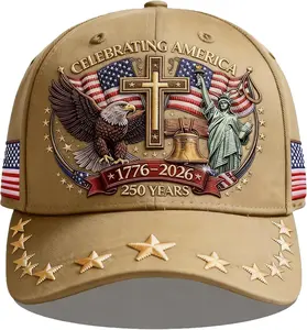 250 Anniversary USA Hat,Eagle Liberty Cross Printed Pattern,250th Anniversary USA hat,Adjustable Baseball Cap for Men Women