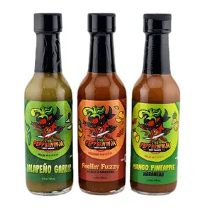 The PepperNinja Jalapeño Garlic, Feelin' Fuzzy Peach Habanero, & Mango Pineapple Habanero Hot Sauces 3-Pack Fire Sauce