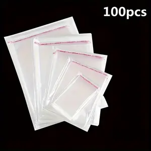 100 Pieces Jewelry Packaging, Opp Self-Adhesive Transparent Plastic Bags, Casual Jewelry Display Supplies, Bracelets, Keychains, Earrings