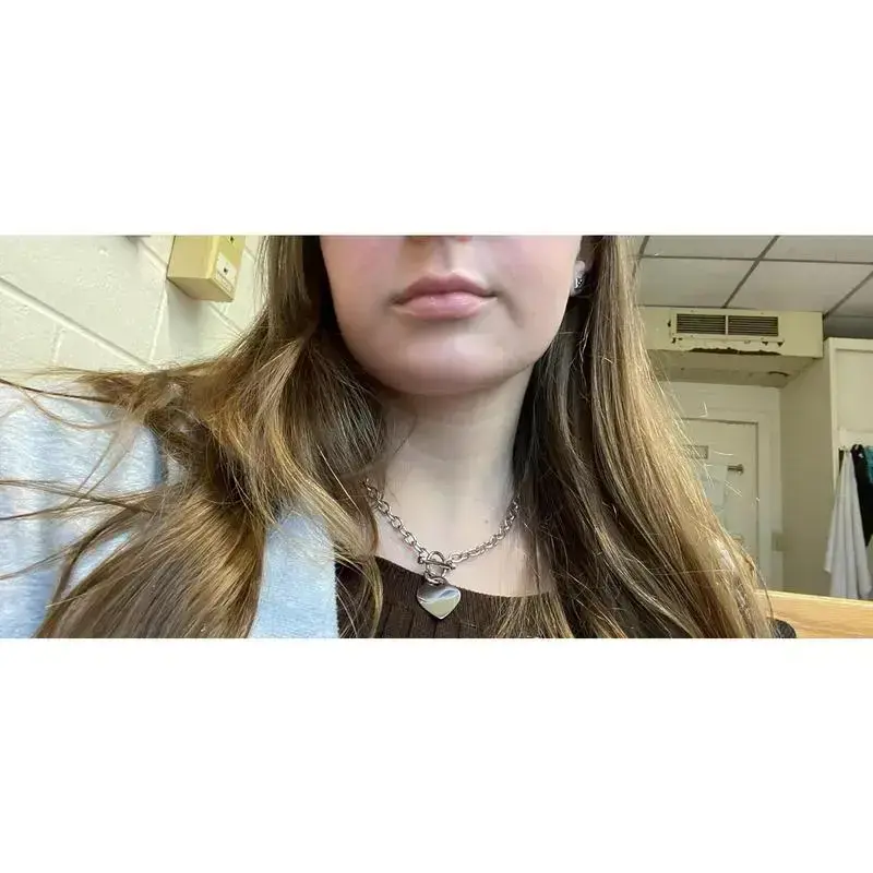 High Polished Stainless Steel Heart Charm Cable Chain Necklace with Toggle Clasp Silver Length 16"- 25" High Polished Stainless Steel Heart Charm Cable Chain Necklace with Toggle Clasp Silver Length 16"- 25"