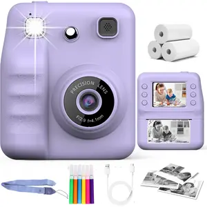 Kids Instant Photo Printing Camera, Kids Toy Camera, 1080p HD Dual Camera Flash, Music, Games, Selfie Mode, Delayed Printing (10sec/5sec/3sec) Christmas and Birthday Gifts for Boys and Girls