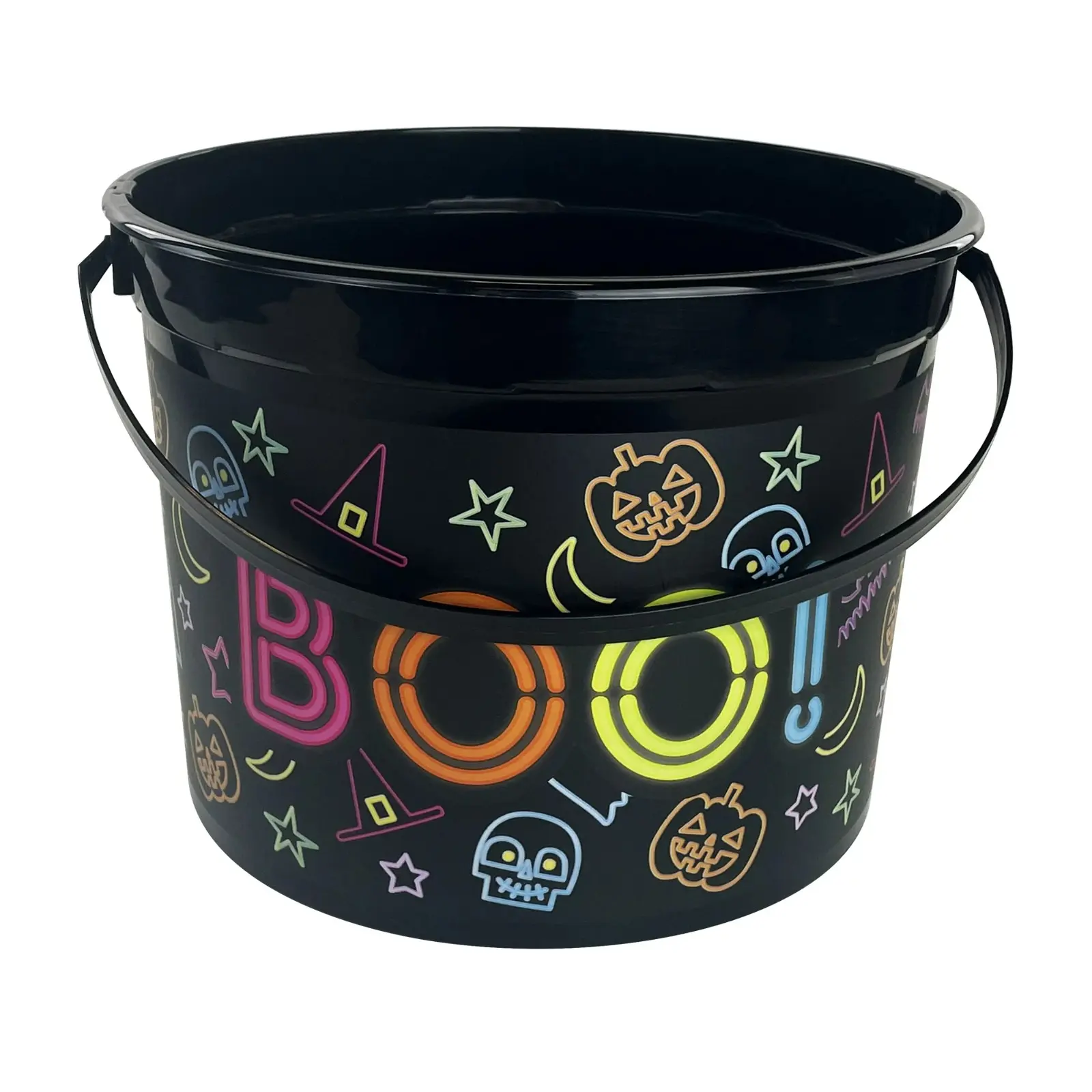 Halloween Boo Treat Plastic Bucket, Multicolor, 5 Quart, Way to Celebrate