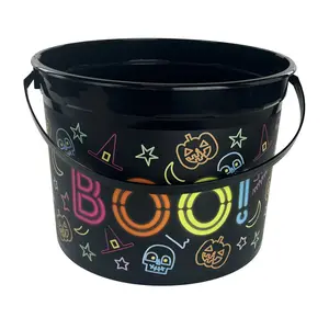 Halloween Boo Treat Plastic Bucket, Multicolor, 5 Quart, Way to Celebrate