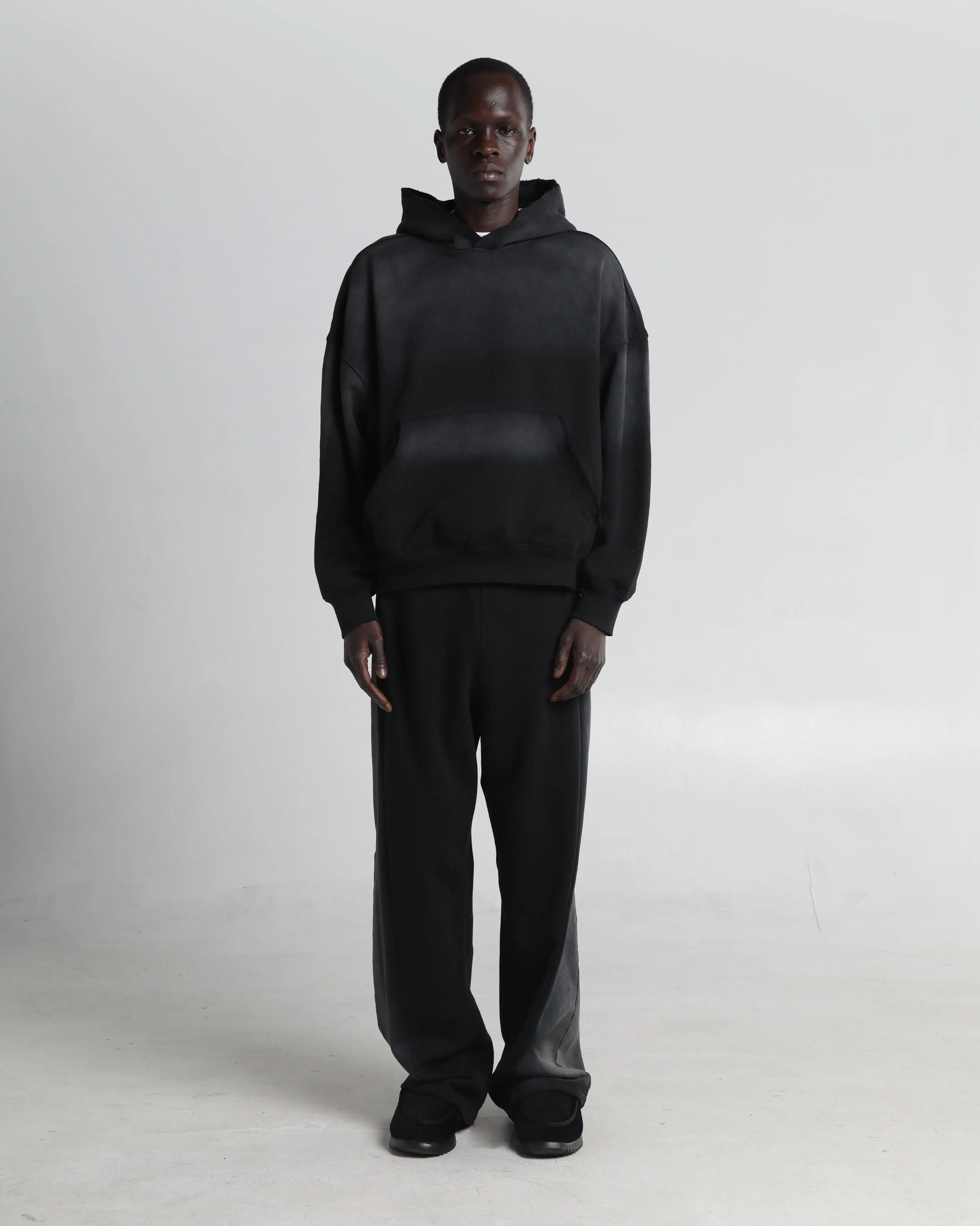 Garment Dye Distressed Drop Shoulder Hoodie