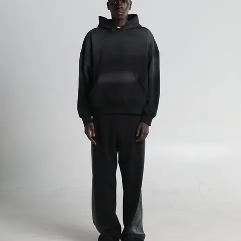 Garment Dye Distressed Drop Shoulder Hoodie