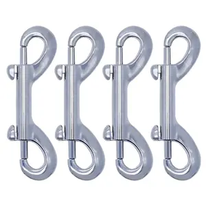 Double Ended Eye Bolt Snaps Hook Sliver Trigger Clips Chain Metal Clips 3.5 Inch 4 count for  Leash Key Chain Horse Tack  Bucket Garage Use