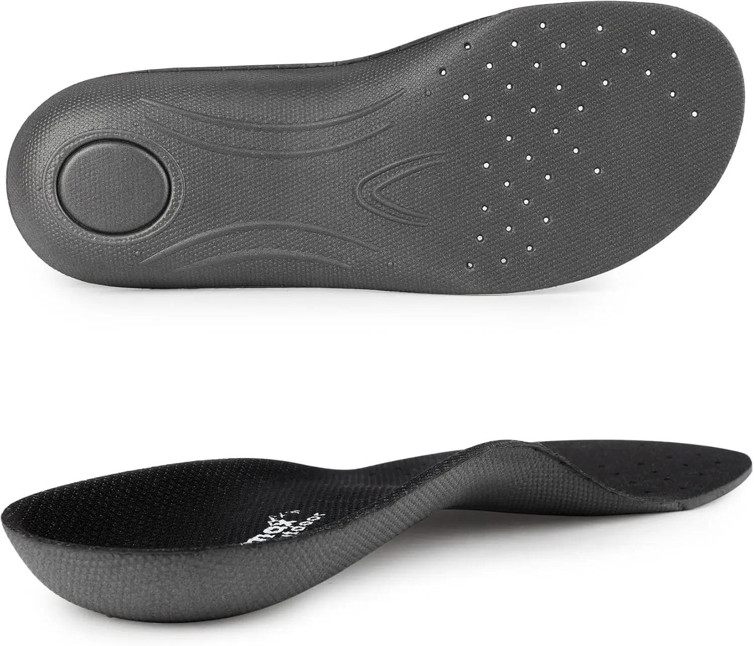 Knixmax Thin Orthotic Insoles for Crocs Footwear - 1 Pair Black, Unisex, US9-EU43, Arch Support, Plantar Fasciitis Relief, Washable Barefoot Liners, Flat Ft Fit, Height Boosters, Breathable, Sockless, Outdoor Wear