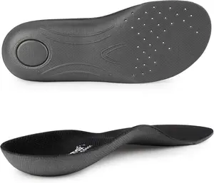 Knixmax Thin Orthotic Insoles for Crocs Footwear - Unisex Black, US9-EU43, Arch Support, Plantar Fasciitis Relief, Washable Barefoot Liners, Flat Ft Fit, Height Boosters