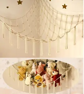 Stuffed Animal Storage Hammock Net, Corner Large Toy Hammock for Plush Toys, Cute Organizer Holder, Kids Nursery Essentials for Wall Bedroom Home Decor