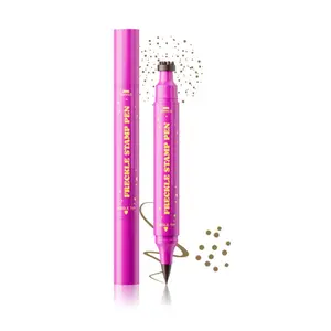 Dual-Ended Freckle Stamp Pen – Realistic Faux Freckles Makeup with Soft Sponge Stamp & Precision Tip – Waterproof Long-Lasting Freckle Marker for Natural or Bold Looks (02 Mousy Brown)