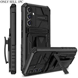 Shockproof Phone Case with Card Holder & Stand, Detachable Protective Cover, Phone Accessories Compatible with Samsung Galaxy A16 A15 A14 A13 A33 A34 A35 A53 A54 A55 4G/5G, Casing