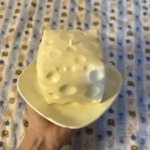 Jumbo Cheese Cube Stress Ball - Big Shapeable Squeeze Ball Non-Bounce Fidget Toy ASMR Sensory Anti-Stress Christmas Gift