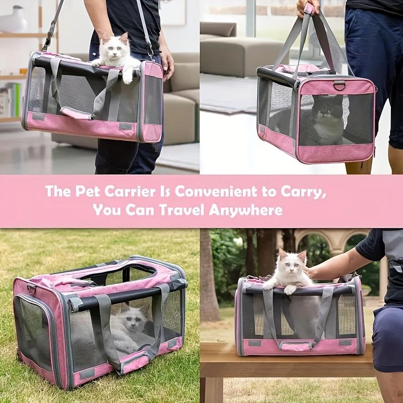 Foldable Travel Pet Carriers Car Bags for Medium Cats And Small Dogs - Durable, Breathable,  with Privacy Features, Easy to Carry, Zipper Closure, Portable Pet Crates, Privacy Pet Bags, Oxford Cloth Pet Cages, Dog Travel Bags