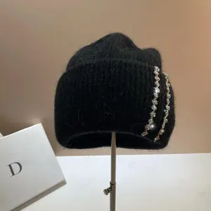 Women Beanie Luxury Rhinestones Skullies Beanies Outdoor Warm Walking Bonnet Cap