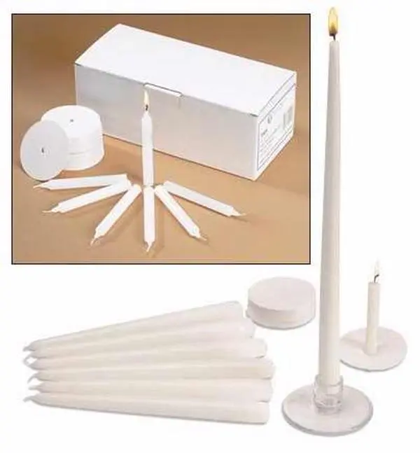 Will & Baumer 64729 Congregation Taper Candle with Drip Protector, 0.5x4.25 in Wax Rod Candle, Taper Candle Candles, Wax Rod Candles