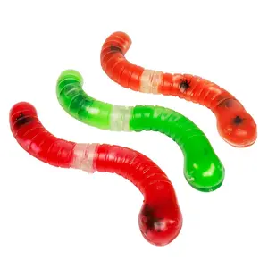 9 1/2" Jumbo Stretchy Liquid-Filled Rubber Fidget Earthworms - 12 Pc.