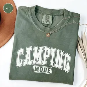 Camping Mode Comfort Colors TShirt, Gift for Campers, Family Matching Camping Tees, Nature Lover TShirt, Camp Trip T-Shirt for Mom Dad