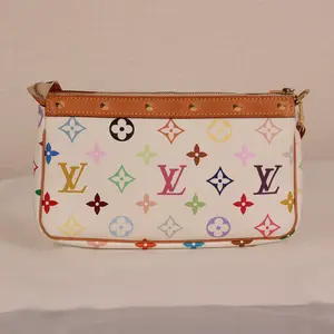 Pre-owned Louis Vuitton x Takashi Murakami White Multicolor Pochette Accessoires Shoulder Bag Japan