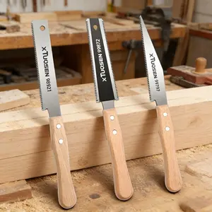 Professional Woodworking Hand Saw Kit - Triple Blade Set with Sharp Steel Blades and Comfortable Wooden Handles for Fine Cutting, Ultra-sharp Blades:Your Perfect Cutting Companion with non-slip wooden handles for precision cutting