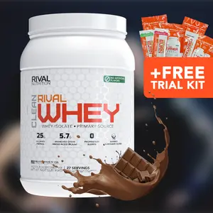Rival Nutrition Clean Rival Whey Protein Powder For Muscle Gain & Recovery | 100% Whey Isolate Primary Source Protein Powder For Men & Women | 25G of Protein Per Serving, All Natural, No Artificial Flavor, Gluten Free