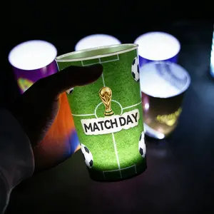 ⚽️ For & GLOW!12oz Liquid Activated LED Soccer Cup| Magic Light Up Beer Mug & Tumbler🍻 Ultimate Match Day Watch Party Favors & Best Gift for Sports Fans!