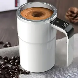Electric Stirring Cup - 304 Stainless Steel Coffee Cup with Lid, Ideal for Coffee, Milk, Cocoa & Other Beverages, Mother's D Washable ay Gift Mug Reuse Reusable