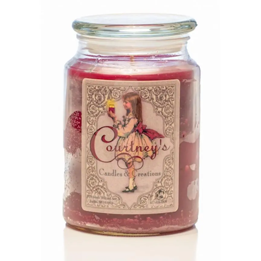 Cranberry Wine Scented Candle - Courtney's Candles 26oz Large Jar, Heavy Fragrance Aroma, Fruity Mix Berry Wine Blend, Berry Wine Candles