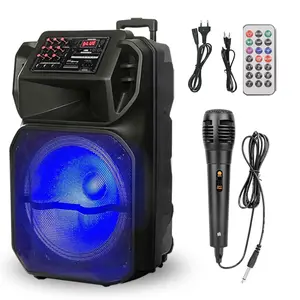 QS-1238 Bluetooth PA Speaker System Battery Capacity 3600mAh Rechargeable  Bluetooth Speaker  PASPEAKER UNIT 12" Subwoofer  Tweeter, Microphone In, Party Lights, USB, Radio, Remote Audio Karaoke