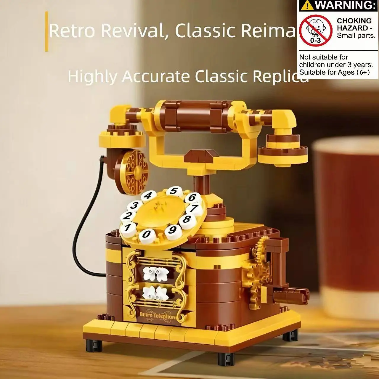New Mini Classic Retro Phone Micro Particle Building Blocks Set, DIY Building Model, Desktop Creative Decor, Collectible Model Kit, Elegant Gift Box, Perfect Birthday Present