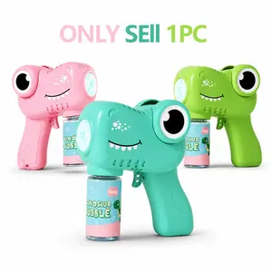 Mini Cartoon Dinosaur Bubble Gun, Automatic Glow Colorful Bubbles, Lightweight Easy Grip, Kids Outdoor Toy, Birthday Gift for 3+ Years, Needs 4xAA Batteries