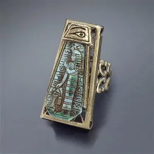 Blue Goddess Vintage Egyptian Ring R568