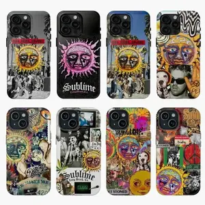 Ska Punk Rock Band Sublime Sun Logo Art Edition Music Fan Merch Graphic Tough Phone Case. Edgy Retro Grunge Aesthetic Rugged Shockproof Protective Smartphone Cover For iPhone 17 Pro Max 16 Air 15 14 13 12 11.